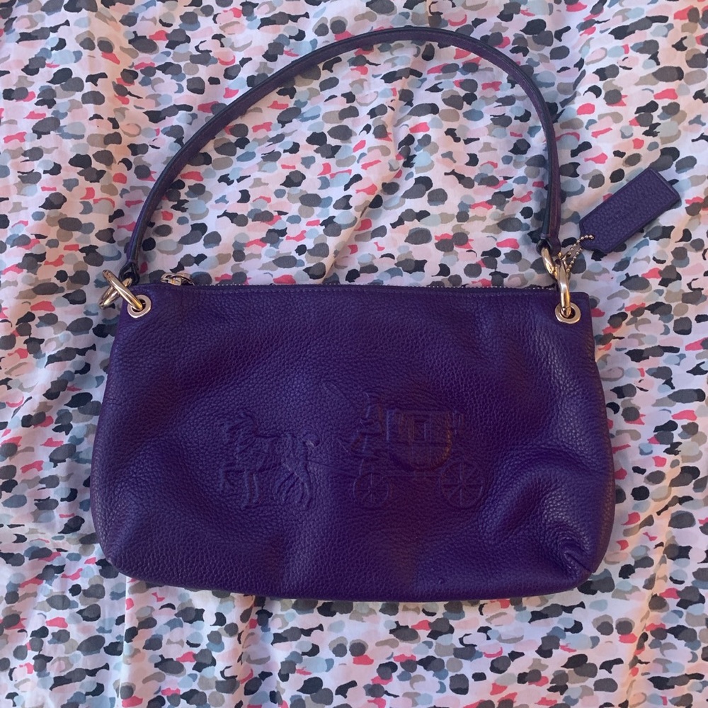 authentic purple coach hand bag